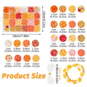 1510 Pcs Fall Bracelets Beads Kit With 24 Grid Storage Box Maple Leaf Pumpkin Star Shaped Clay Beads For Jewelry Making Beads Heishi Beads For DIY Cra