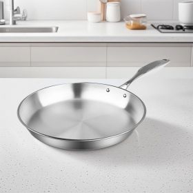 SOGA Stainless Steel Fry Pan 28cm Frying Pan Top Grade Induction Cooking FryPan
