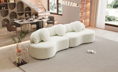 103.5" Modern Living Room Sofa Lamb Velvet Upholstered Couch Furniture for Home or Office(Old SKU:SG000860AAA), Beige