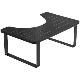 1Pc Wooden Metal Potty Stool  6.69in In Bathroom Toilet Stool For Children Rustproof Anti-Slip Poop Stool Black (Option: Black)