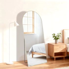 58"x19" Full Length Mirror with Stand Floor Mirror with Aluminum Alloy Frame Body Wall-Mounted Mirrors For Bedroom Bathroom (Option: Golden-arched-58X19)