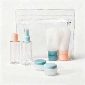 Travel Toiletry Bag Set 7 Pieces – Silicone And EVA, Lightweight Luggage Accessory Organizer (Option: 7pc)