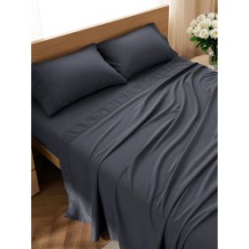 Queen 4-Piece Sheet Set, Soft Breathable Cooling Bed Sheets (Option: Dark Grey)