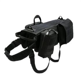 Ihrtrade Tactical Dog Harness Molle System Vest Adjustable Military (Option: black-M)
