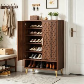 Elegant Shoe Cabinet with Easy to Clean and Adjustable Tiers for Living Room (Option: default title)