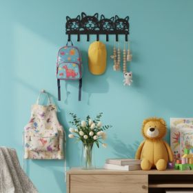 CIFbuy Set of 5 Cute Cat Shaped Wall Hooks Claw Hangers Wall Mounted Organizer, Organizer for, Keys Towels Coats Entryway, Kitchen Bedroom Decor (Option: 72757805)