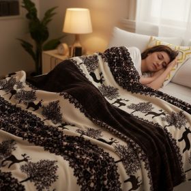 1PC Soft Fleece Throw Blanket, Lightweight Warm Plush Blanket For Camping Sofa Bedroom (Option: Brown-28x39 inch)