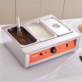 Chocolate Tempering Machine, 26.5 Lbs 3 Tanks Chocolate Melting Pot TEMP Control 86~185F, 1500W Stainless Steel Electric Commercial Food Warmer F (Option: Silver)