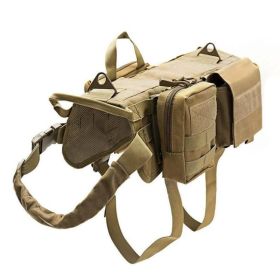 Ihrtrade Tactical Dog Harness Molle System Vest Adjustable Military (Option: Mud color-M)