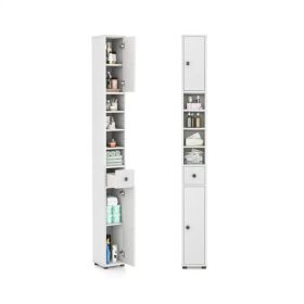 Slim Tall Bathroom Storage Cabinet 8" x 8" x 71" Narrow Floor Organizer with Adjustable Shelves (Option: default title)