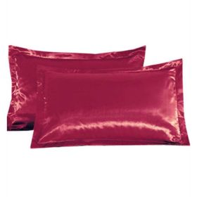 Pure color silk single pillow case (Option: Red-One)