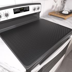 28x20 Inch Black Silicone Stove Top Cover For Electric Stove XXL Range Cover Glass Cooktop Protector Flat RV Stove Mat And Dish Drying Mat (Option: Black)