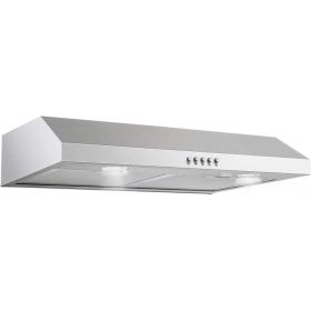30 Inch Kitchen Under Cabinet Range Hood 500 CFM Stainless Steel 3-Speed (Option: Silver)