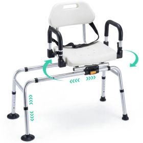 Sliding Shower Chair , 4-Position Swivel Seat & Left-Right Slide, 300LBS Capacity (Option: defaulttitle)