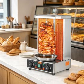 Grill Machine, 13lbs Capacity, Chicken Shawarma Cooker Machine with 2 Burners (Option: 87616796)
