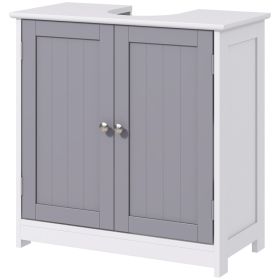 Bathroom Vanities, Bathroom Sink Cabinets with U-Shape Cut-Out and Adjustable Internal Shelf, White and Gray (Option: White, Gray-710x370x140 mm)