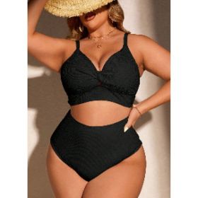 Womens Plus Size Bikini Twist High Waisted Bikini Sets Push Up Bikini Swimsuits Tummy Control 2 Piece Bathing Suit (Option: 2xl)