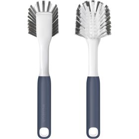Dish Brush & Dish Scrubber, Nylon Bristles With Built-In Scraper, Heavy-Duty Kitchen Cleaning Brush For Pots, Pans & Dishes (Option: Navy blue)