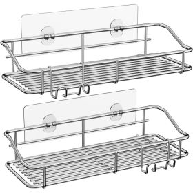 Shower Caddy Adhesive Shower Shelf, Shampoo Holder Organizer For Bathroom Wall, Soap And Toiletry Storage (Option: White)