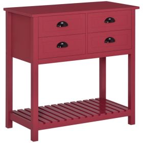 Sideboard Buffet Cabinet with Storage, Modern Coffee Bar Cabinet with 4 Drawers and Slatted Bottom Shelf, Console Table for Kitchen, Living Room (Option: Red-930x470x200 mm)