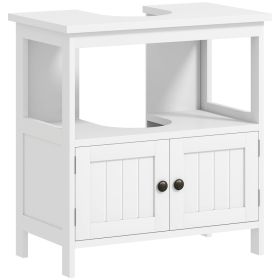 Pedestal Sink Storage Cabinet, Bathroom Under Sink Cabinet with 2 Doors and Open Shelf, Bathroom Vanity, White (Option: White-700x350x130 mm)