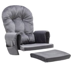 Glider Rocker Replacement Cushions with Storage Pocket, 5PCS, Soft Velvet Thickened, Washable Nonslip, Universal for Use in Glider Rocking Chair, (Option: 33420925)