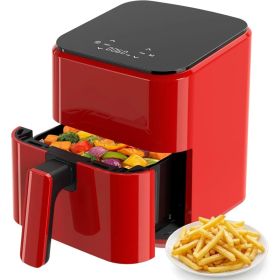 3.17 QT Digital Air Fryer, A Small Air Fryer With A PP Touch Panel, With A Maximum Temperature Of 400 Degrees Fahrenheit. (Option: Red)