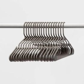 18pk Plastic Hangers Gray: Clothes Storage For Dresses, Skirts, Sweaters, Pants, Shirts (Option: Gray)