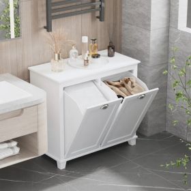 Tilt-Out Laundry Sorter Cabinet, Bathroom Storage Organizer white-AS ( Amazon Shipping)(Prohibited by WalMart) (Option: As picture)
