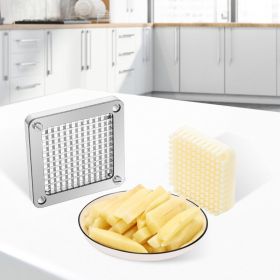 Replacement Chopper Blade, 1/4 Inch, 3 PCS French Fry Blade Assembly With 6 Extra Knives, Stainless Steel Dicer Parts And Push Block For Cutting (Option: Silver)