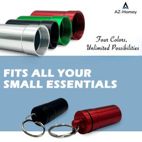 Portable Medication Spice Organizer, Aluminum Pocket Holder Keychain For Travel, (Option: A)