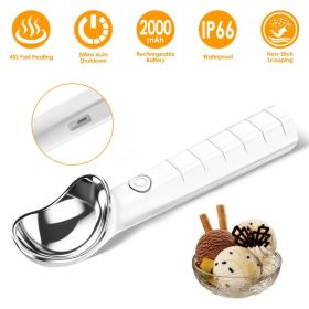 45 Seconds Fast Warm Electric Ice Cream Scoop, Self-Heating Rechargeable Ice Cream Spoon Non-Stick Smooth Round Scoops, IP66 Waterproof Ergonomic (Option: As pic)