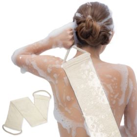 Premium Bamboo Fiber Exfoliating Body Scrubber Towel Deep Clean & Gentle Exfoliation For Smooth Skin-Beige (Option: Beige)