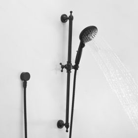 ‌6-Setting Handheld Shower Combo with Slide Bar & Pause Switch (Chrome) (Option: 86291907)