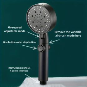 1pc, RV Handheld Shower Head Holder, Punch Free Adjustable Shower Wand Holder With Universal Wall Hook Bracket, Hand Held Shower Head Holder Brac (Color: Black1)
