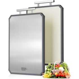 Stainless Steel Cutting Board For Kitchen, Non-Toxic Chopping Board, Durable Reversible Food Prep Board For Meat And Vegetables (Option: Mixed)