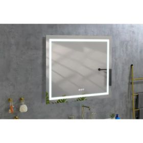 36x36 Inch LED Bathroom Mirror with Frontlit and Backlit, Wall Mounted Vanity Mirror with Smart Touch Button, Anti-Fog, Memory Function, 3 Colors (Option: As picture)