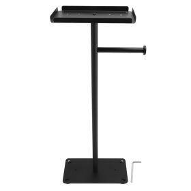 Standing Toilet Paper Holder Stand Stainless Steel Black Tissue Roll Holder Potted Plants For Bathroom (Option: Default)
