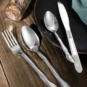 Product Name : Deluxe Premium Cutlery Flatware Set for the Home - Stainless steel cutlery service with 1 dinner fork, 1 dinner knife, 1 dinner sp (Option: 25204570)