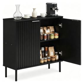 Modern 2‑Door Buffet Sideboard Cabinet, Elevated Base Console Storage Cabinet with Adjustable Feet & Reinforced Hinges for Kitchen Coffee Bar Din (Option: 92846385)