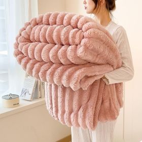 Luxurious Faux Rabbit Fur Blanket - Soft, Warm, And Comfortable, Perfect For Sofas, Beds, Offices, And Travel - A Versatile, All-season Gift And A Gre (Option: Pink-62inX 79in 150 X 200cm)