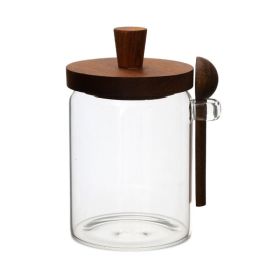 1 Pcs 18.5 OZ Glass Coffee Jars With Spoons, Candy Jars, Biscuit Jars, Storage Jars, Tea Jars, Snack Jars, Seasoning Jars, Salt Jars, Pepper Jars (Option: 18.5 OZ)