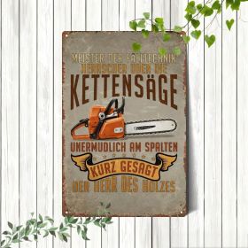 CIFbuy 8x12 Inch Iron Metal Wall Sign, Vintage German Chainsaw Slogan Plaque Decor（WalikWall, WalikWall, Theme Self-pickup Logiopics） (Option: 90218040)