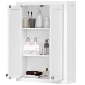 Bathroom Cabinet Wall Mounted, Modern Bathroom Wall Cabinet with 2 Doors and 2 Adjustable Shelves, White (Option: White-970x450x145 mm)
