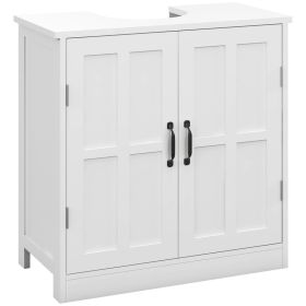 Bathroom Sink Cabinet, Pedestal Sink Cabinet with Adjustable Shelf, White (Option: White-700x385x145 mm)