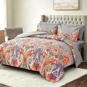 3pcs Duvet Cover Set Queen Duvet Coverx1 Pillowcasex2 Extremely Diverse Styles (Option: Rainbow Flower)