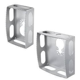 2 Pcs Square Slot Cutter Compatible For  20V  Milwukee M18 Oscillating Multi-Tool To Cut In Single Gang Wall Boxes,Outlet Cutter For Drywall Effi (Option: CB2422)