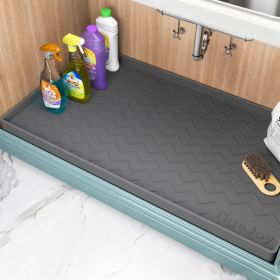 Under Sink Mats For Kitchen Waterproof, Leak-Proof Silicone Mat Sink Protector And Cabinet Liner, Kitchen Essentials Organizer And Storage, Boot (Option: Dark gray)
