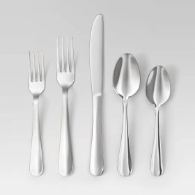 20-Piece Teagan Flatware Set, Silver Stainless Steel Utensils, Service For 4 (Option: StainlessSteel)