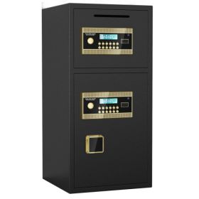 Large Double-door Coin-operated Safe,Digital Security Safe With Fireproof And Waterproof Bag,6.0 Cubic Feet Safe Box With Hidden Code Function Fo (Option: Black)